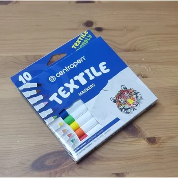 Fixy Centropen na textil 2739 10 barev červená oranžová žlutá světle zelená tmavě zelená modrá fialová růžová hnědá černá