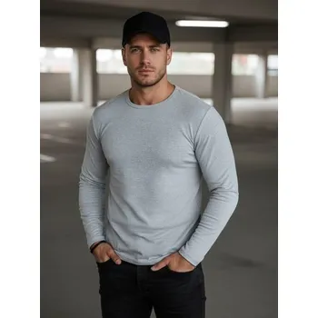 Pánské oblečení Dstreet Základní šedé tričko s dlouhým rukávem
