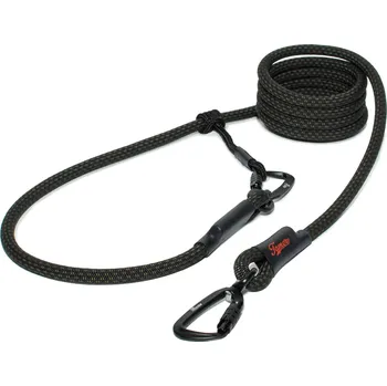 Tamer Lanové vodítko EASYLONG TWIST | Velký pes | černé/khaki - 009 Délka: 2 m