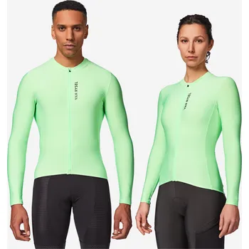 Pánské tričko VAN RYSEL Unisex dres s dlouhým rukávem na silniční cyklistiku RCR 2 L ZELENÁ