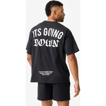 Pánské tričko DOMYOS Pánské tričko na posilování volné L ČERNÁ