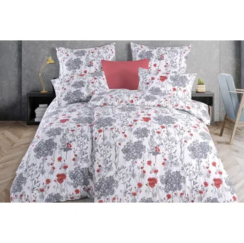 Povlečení Bavlněné povlečení s mákem Poppy, 140x200 cm + 50x70 cm