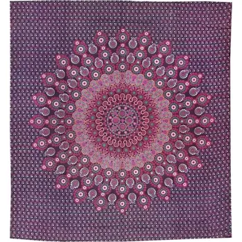 Přehoz na lůžko Přehoz na postel indický Bubble mandala fialový 220 x 200 cm