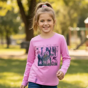 Dívčí oblečení Kugo M1601 Dívčí tričko růžové