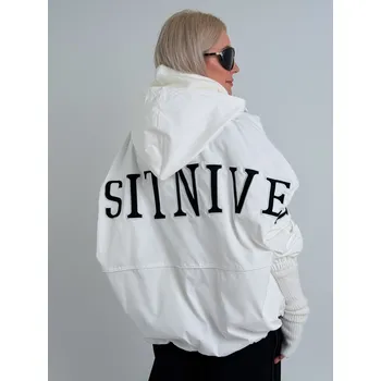 Dámská casual bunda Voga Móda Bílá bunda GAGA Bílá, UNI M-XXL