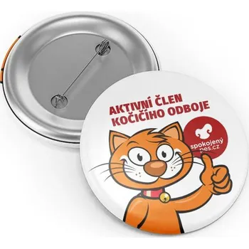 Pomůcka pro výcvik zvířete Placka Spokojeného psa "Aktivní člen kočičího odboje"