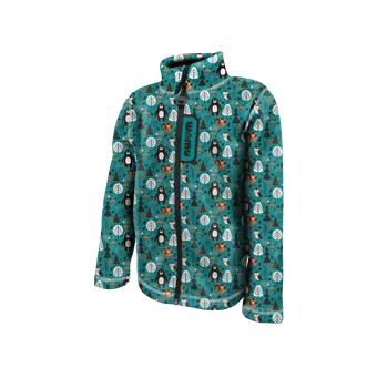 Chlapecká mikina WAMU Fleecová mikina dětská MEDVĚDI tyrkysová vel. 128-134