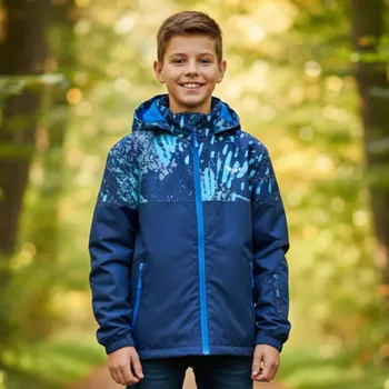 Chlapecká bunda Chlapecká šusťáková bunda modrá Wolf B2462
