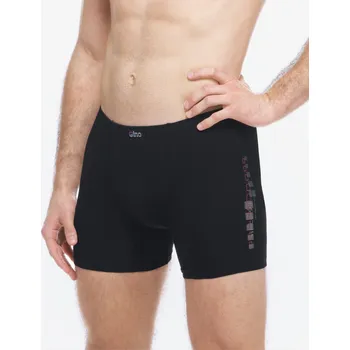 Boxerky GINA 74176P Boxerky delší nohavička Barva: Černá-Mrkvová, Velikost: XXL/3XL