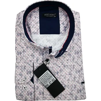 Pánská košile EGO MAN košile pánská BE-27-02 regular fit nadměrná velikost bílá 3XL