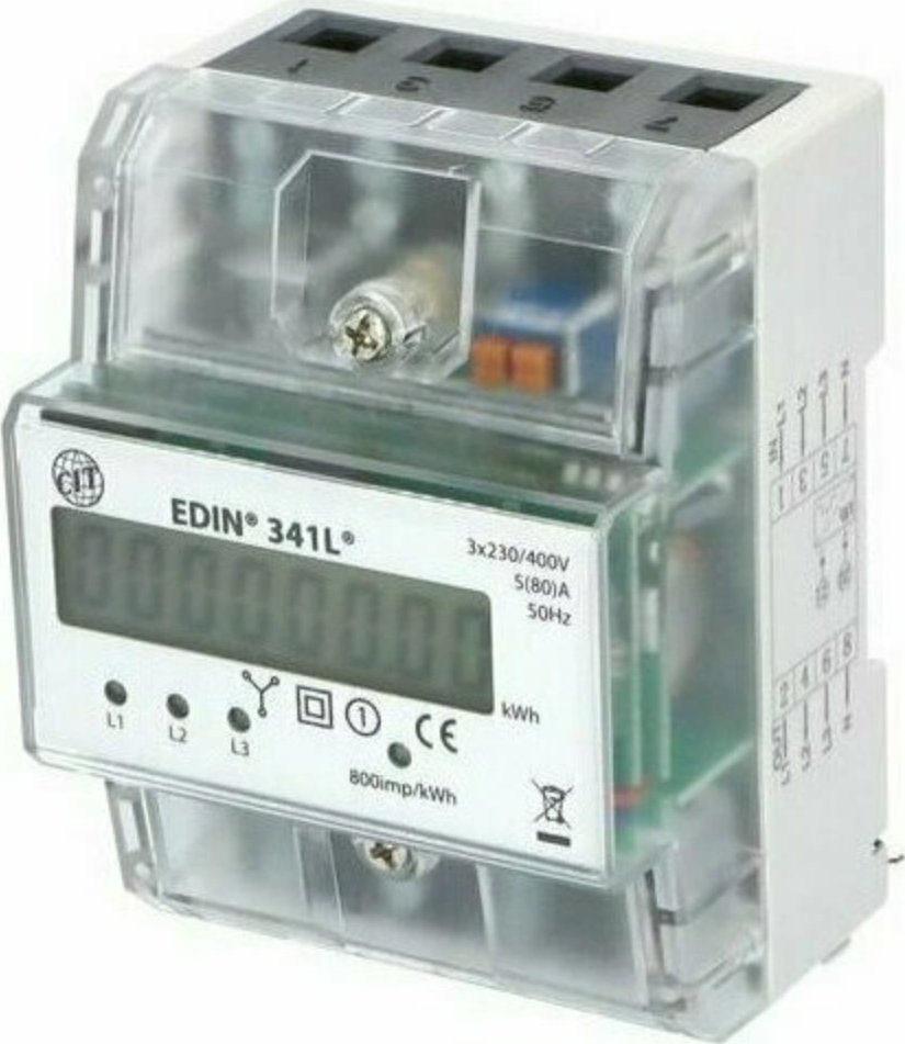Modulový elektroměr pro podružné měření Eleman EDIN 341L