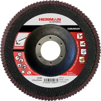 Brusný kotouč HERMAN Lamelový kotouč na ocel 125 mm/P80 LS-30 Punta corundum