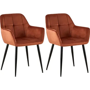 Barová židle LRCZ Sada 2 jídelních židlí Emia velvet Barva: hnědá