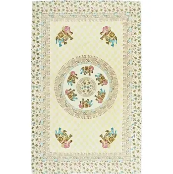 Přehoz na lůžko Přehoz na postel indický Elephant Circle žlutý 205 x 135 cm