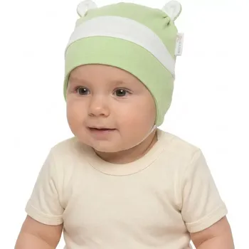 Kojenecká čepice ESITO | Kojenecká čepice s růžky zelená - zelená / XS