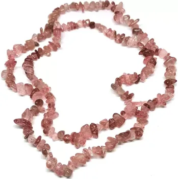 Náhrdelník Náhrdelník z jahodového křišťálu, dlouhý cca 85 cm – přirozená síla a elegance