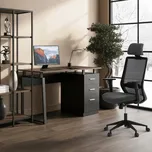 Stylový kancelářský stůl RENO 120x60cm s šuplíky – melamin, ořech Autronic