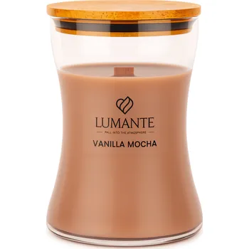 Svíčka Lumante vonná svíčka s dřevěným knotem Vanilla Mocha váza 398 g