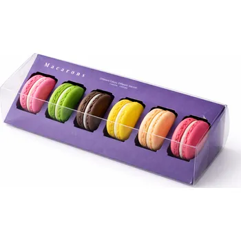 Krabička na výslužku Cake star Elegantní krabička na makronky fialová 23x9,8cm na 6ks balení 20ks