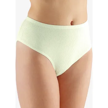 Dámské oblečení GINA 11089P Kalhotky klasické ve větších velikostech Barva: žlutobílá, Velikost: L/XL