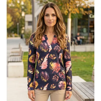 Dámské tričko Dámské triko KIXMI RONDA TMAVĚ MODRÁ M