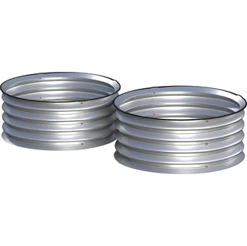 Vyvýšený záhon Outsunny sada 2 vyvýšených záhonů, modulární vyvýšený záhon, 2 kusy, bez podstavce, Ø60 x 30 cm. Stříbrná