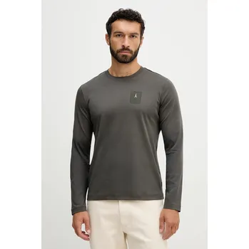 Bavlněné tričko s dlouhým rukávem Aeronautica Militare TS2450UJ00663 šedá 09X, vel. XL