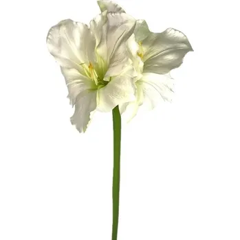 Vánoční dekorace Amaryllis řezaný umělý bílý 97cm
