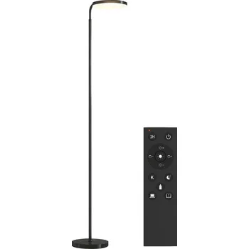 Stojací lampa LED stojací lampa HOMCOM s magnetickým dálkovým ovládáním, flexibilně nastavitelná, otočná, kovová, černá