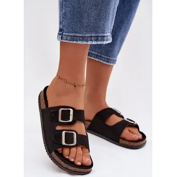 Dámské žabky Dámské pantofle s přezkami Černé Oliena 40