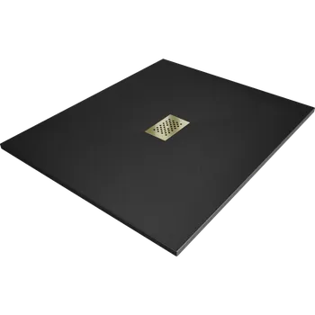 Mexen Hugo sprchová vanička obdélníková SMC 140 x 100 cm, černá, krytka zlatá - 42701014-G Obdélníkové sprchové vaničky