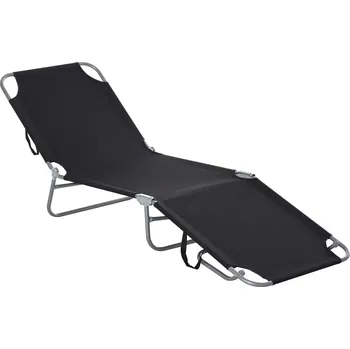Zahradní lehátko Kempingové skládací lehátko | černé