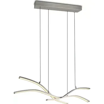 Trio Leuchten 332810307 SPIDER - Závěsný nastavitelný lustr nad stůl, s dálkovým ovladačem, LED 46W, 5350lm, 2700 - 6500K (Stahovací lustr nad stůl nebo sedačku v matném niklu)