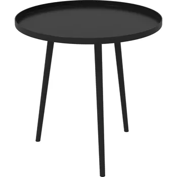 Zahradní stůl Outsunny venkovní stolek, zahradní stůl, kulatý stůl na terasu, ocel, F40 x 50Hcm, černá barva