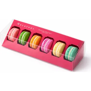 Krabička na výslužku Cake star Elegantní krabička na makronky růžová 23x9,8cm na 6ks