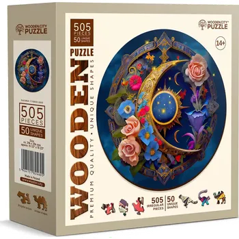 Puzzle WOODEN CITY Dřevěné puzzle Květinový Měsíc 505 dílků