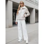 Smetanový dámský zateplený semišový krátký kabátek KASAMIRA TY4739 Velikost: M