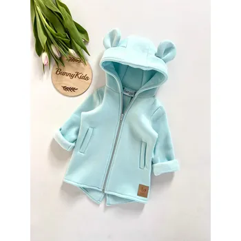 Kojenecká bunda BUNNY KIDS MIKINO-KABÁTEK MEDVÍDEK – BABY BLUE 80/86
