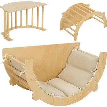 Dětská houpačka AIYAPLAY lezecký oblouk, houpačka, žebřík, houpačka s polstrováním, pro 1,5-4 roky, do 50 kg