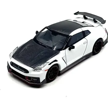 auto na autodráhu Mini GT Nissan GTR (35) NISMO 2024 - blister, bílá metalická 1:64