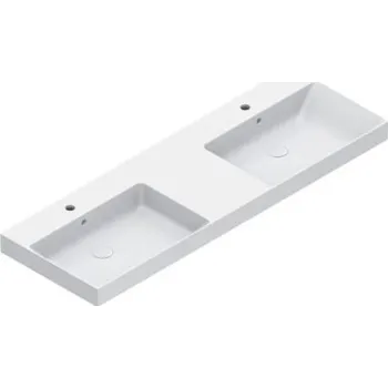 Umyvadlo Catalano ZERO dvojumyvadlo 150 cm, s přepadem, Cataglaze+Silver Titanium