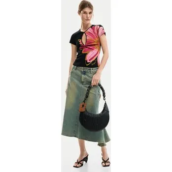 Dámské tričko Desigual T-Shirt Dublin 26SWTK05 Černá Regular Fit XS