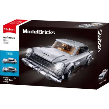 Stavebnice Sluban SLUBAN Model Bricks Auto tajného agenta 325 dílků + 1 figurka 2v1 STAVEBNICE
