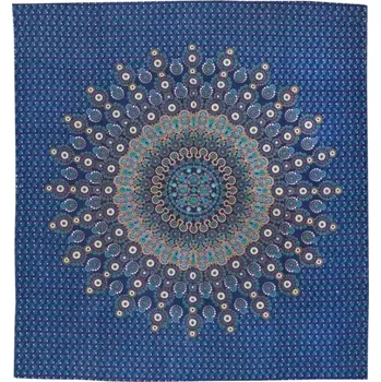 Přehoz na lůžko Přehoz na postel indický Bubble mandala modrý 220 x 200 cm