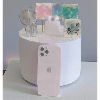 Jedlá dekorace na dort iPhone set – jedlá dekorace, zápichový set na dort