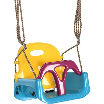 Zahradní houpačka Dětská houpačka Outsunny 3 v 1, vnitřní, dětská houpačka s nastavitelným lanem 120-180 cm, modrá | Aosom.de