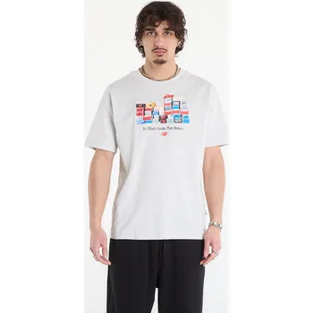 Pánské oblečení Tričko New Balance Boxes T-Shirt Ash Heather M