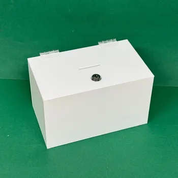 Příruční pokladna Kasička, pokladnička 250x150x150mm, plexi opál + zámek