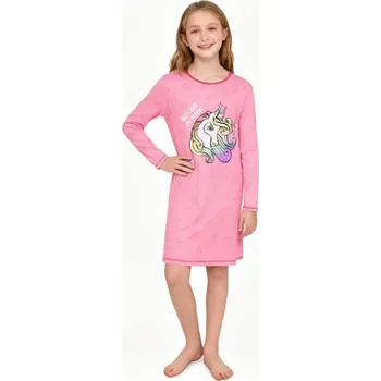 KUGO DÍVČÍ NOČNÍ KOŠILE MN3774 VELIKOSTI 134-164 Velikost: 152, Barva: Růžová