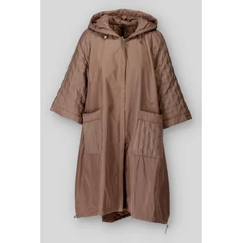 Dámský kabát Kabát přechodový s kapucí 3033 barva: hnědá-fango , velikost: L